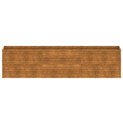 Letto rialzato da giardino 291x50x69 cm in acciaio Corten | homemem39