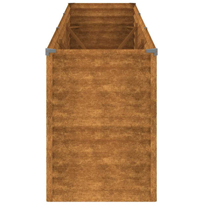 Letto rialzato da giardino 291x50x69 cm in acciaio Corten | homemem39