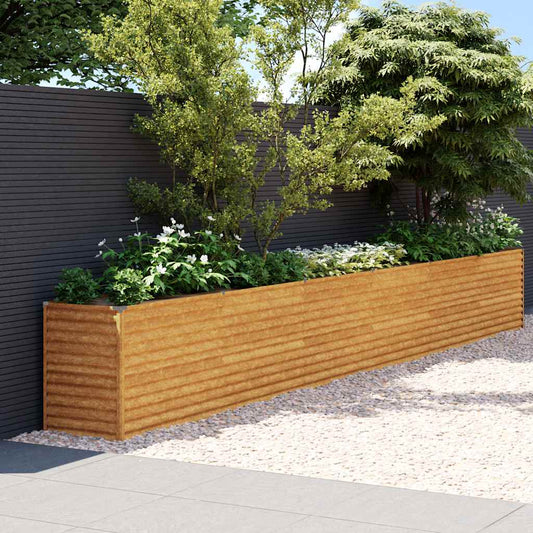 Fioriera Rialzata da Giardino 578x50x69 cm in Acciaio Corten - homemem39