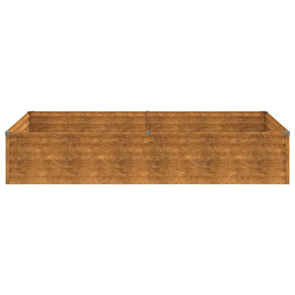 Fioriera Rialzata da Giardino 195x100x36 cm in Acciaio Corten | homemem39