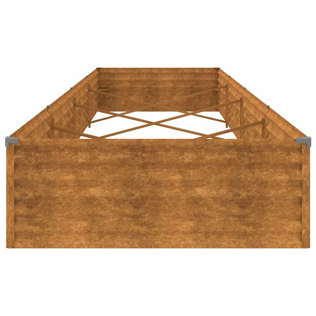 Fioriera Rialzata da Giardino 387x100x36 cm in Acciaio Corten