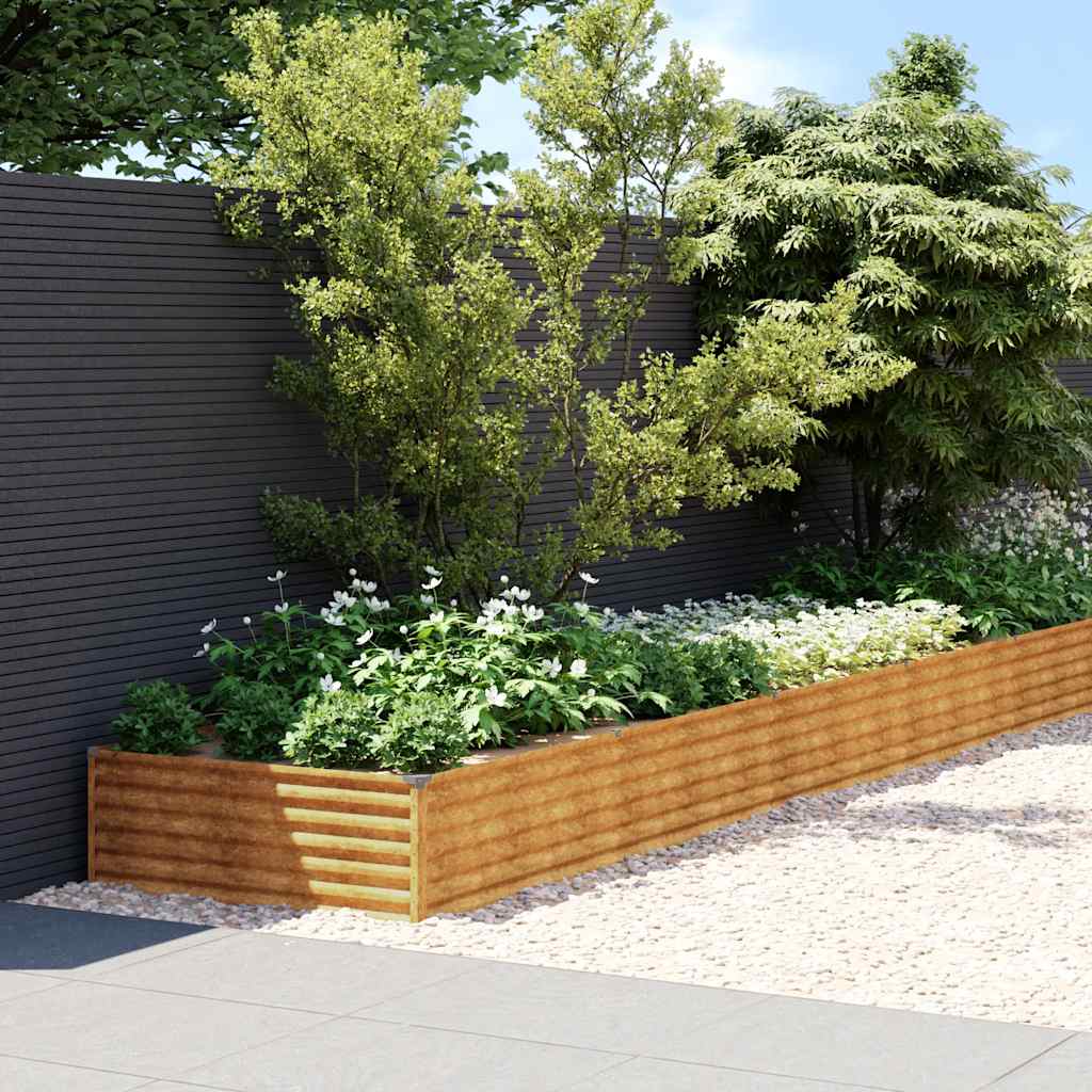 Fioriera Rialzata da Giardino 960x100x36 cm in Acciaio Corten | homemem39