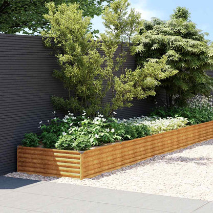 Fioriera Rialzata da Giardino 960x100x36 cm in Acciaio Corten | homemem39