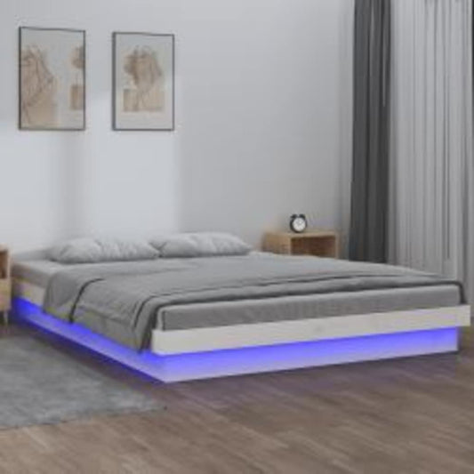 Giroletto con LED Bianco 140x200 cm in Legno Massello | homemem39