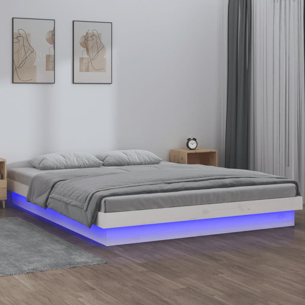 Giroletto LED Bianco 120x190 cm Small Double Legno Massello - homemem39