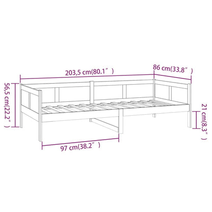 Dormeuse in Legno Massello di Pino 80x200 cm | homemem39