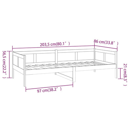 Dormeuse Ambra in Legno Massello di Pino 80x200 cm - homemem39