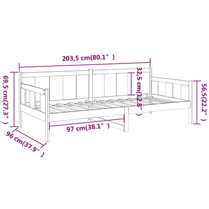 Dormeuse Ambra in Legno Massello di Pino 90x200 cm - homemem39