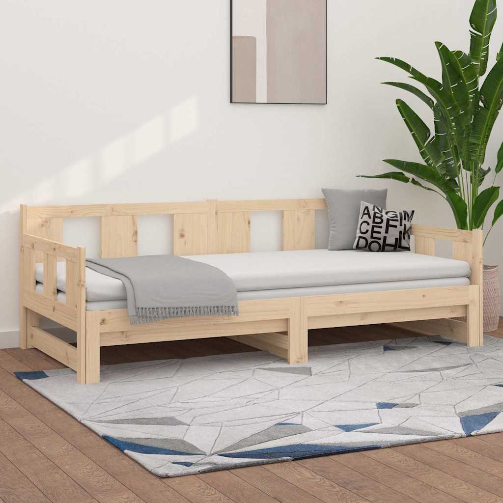 Dormeuse Estraibile in Legno Massello di Pino 90x190 cm