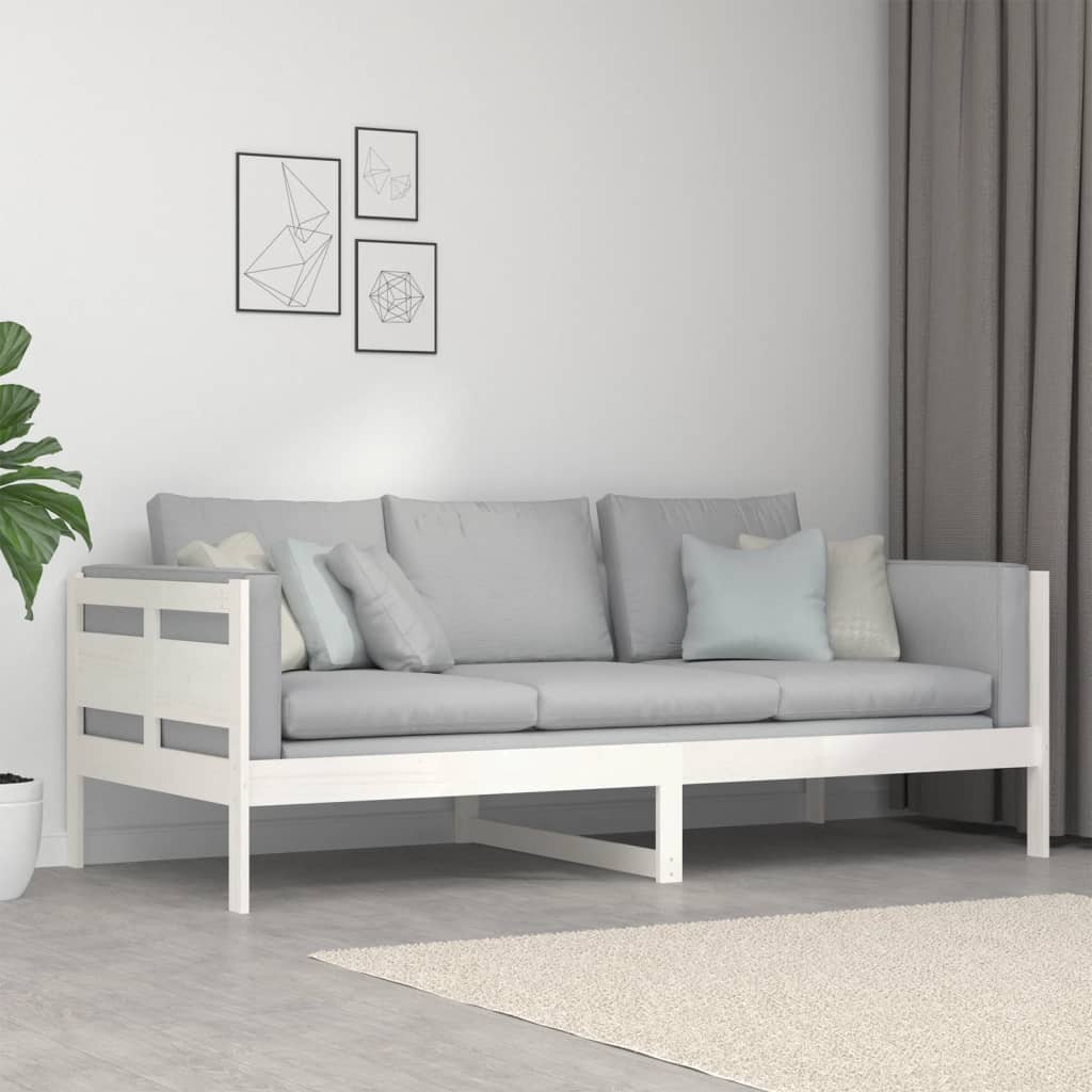 Dormeuse Bianca in Legno Massello di Pino 90x200 cm | homemem39