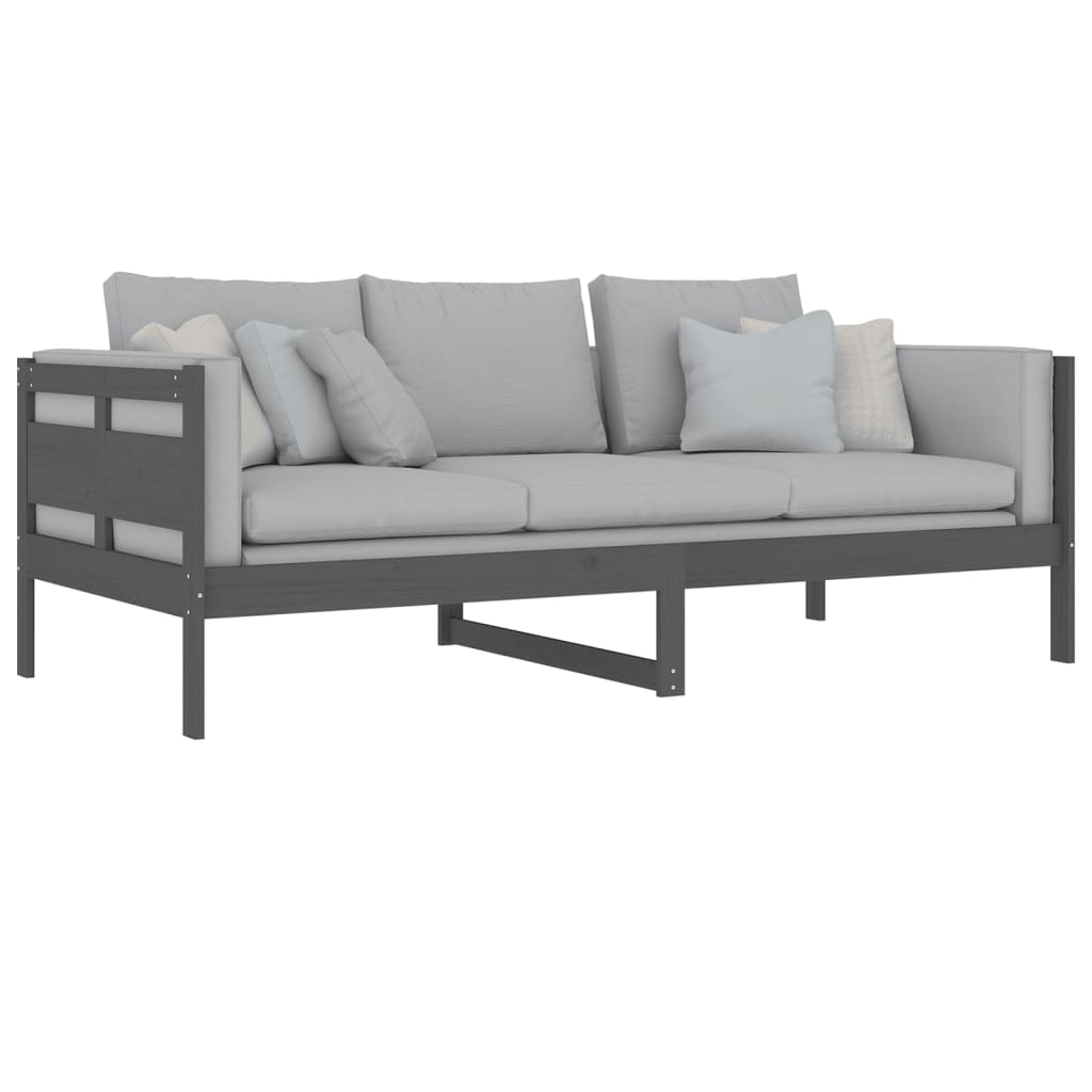 Dormeuse Grigia in Legno Massello di Pino 90x200 cm - homemem39