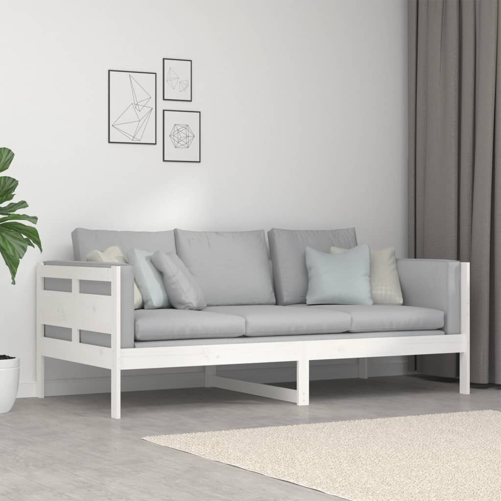 Dormeuse Bianca in Legno Massello di Pino 90x190 cm | homemem39