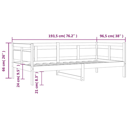 Dormeuse Bianca in Legno Massello di Pino 90x190 cm | homemem39