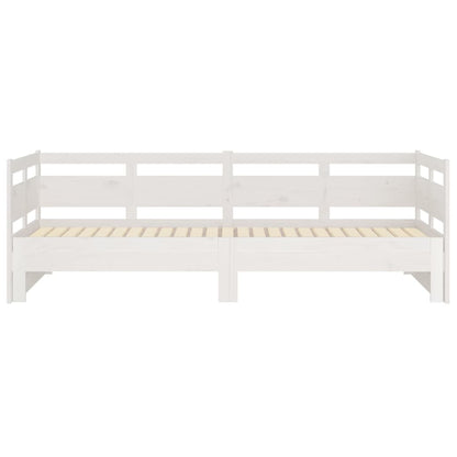 Dormeuse Estraibile Bianca Legno Massello di Pino 2x(80x200) cm | homemem39