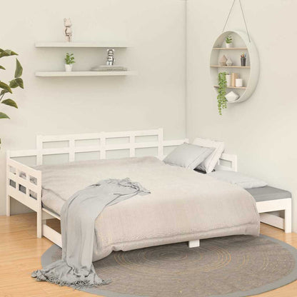 Dormeuse Estraibile Bianca Legno Massello di Pino 90x200 cm