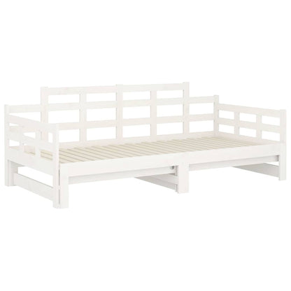 Dormeuse Estraibile Bianca Legno Massello di Pino 90x200 cm