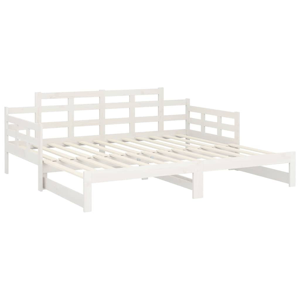 Dormeuse Estraibile Bianca Legno Massello di Pino 90x200 cm