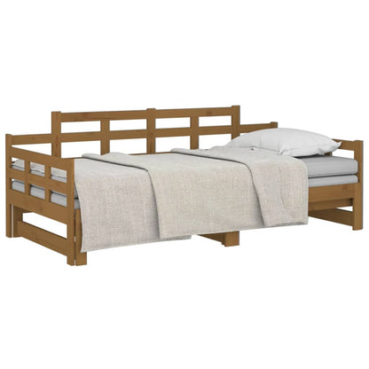 Dormeuse Estraibile senza Materasso Marrone Ambra 2x(90x200) cm - homemem39