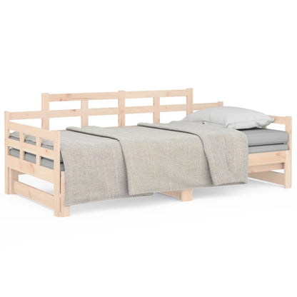 Dormeuse Estraibile in Legno Massello di Pino 2x(80x200) cm | homemem39