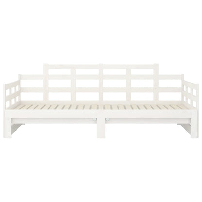 Dormeuse Estraibile Bianca Legno Massello di Pino 2x(90x190) cm - homemem39