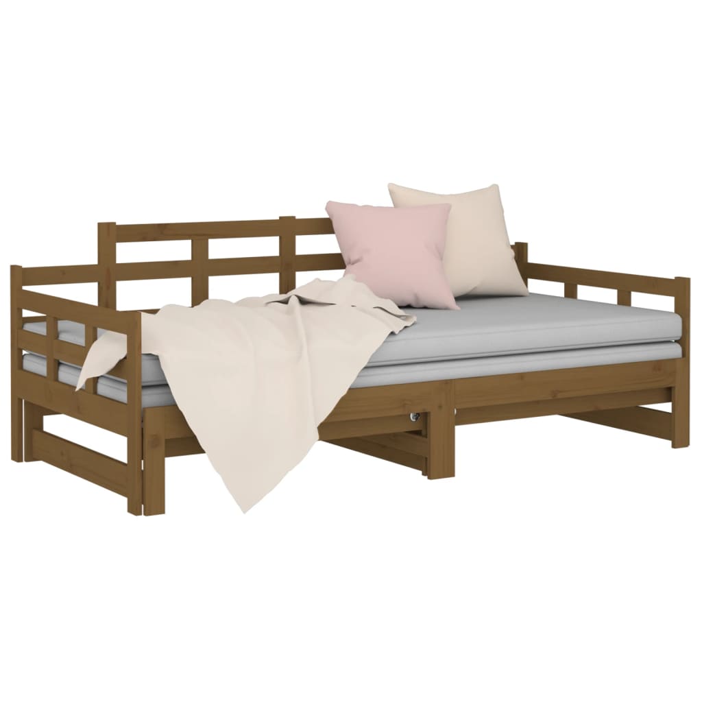 Dormeuse Estraibile Ambra Legno Massello di Pino 2x(90x190)cm - homemem39