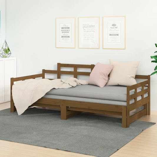 Dormeuse Estraibile Ambra Legno Massello di Pino 2x(90x190)cm - homemem39