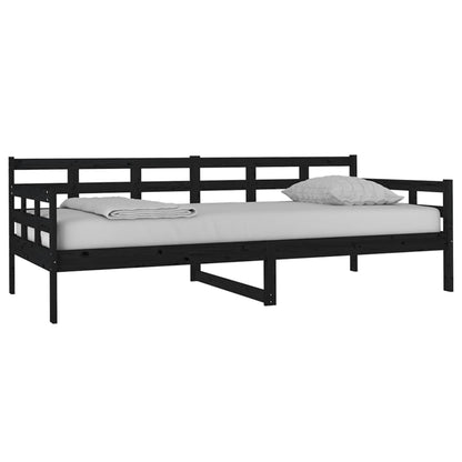 Dormeuse Nera in Legno Massello di Pino 90x200 cm - homemem39