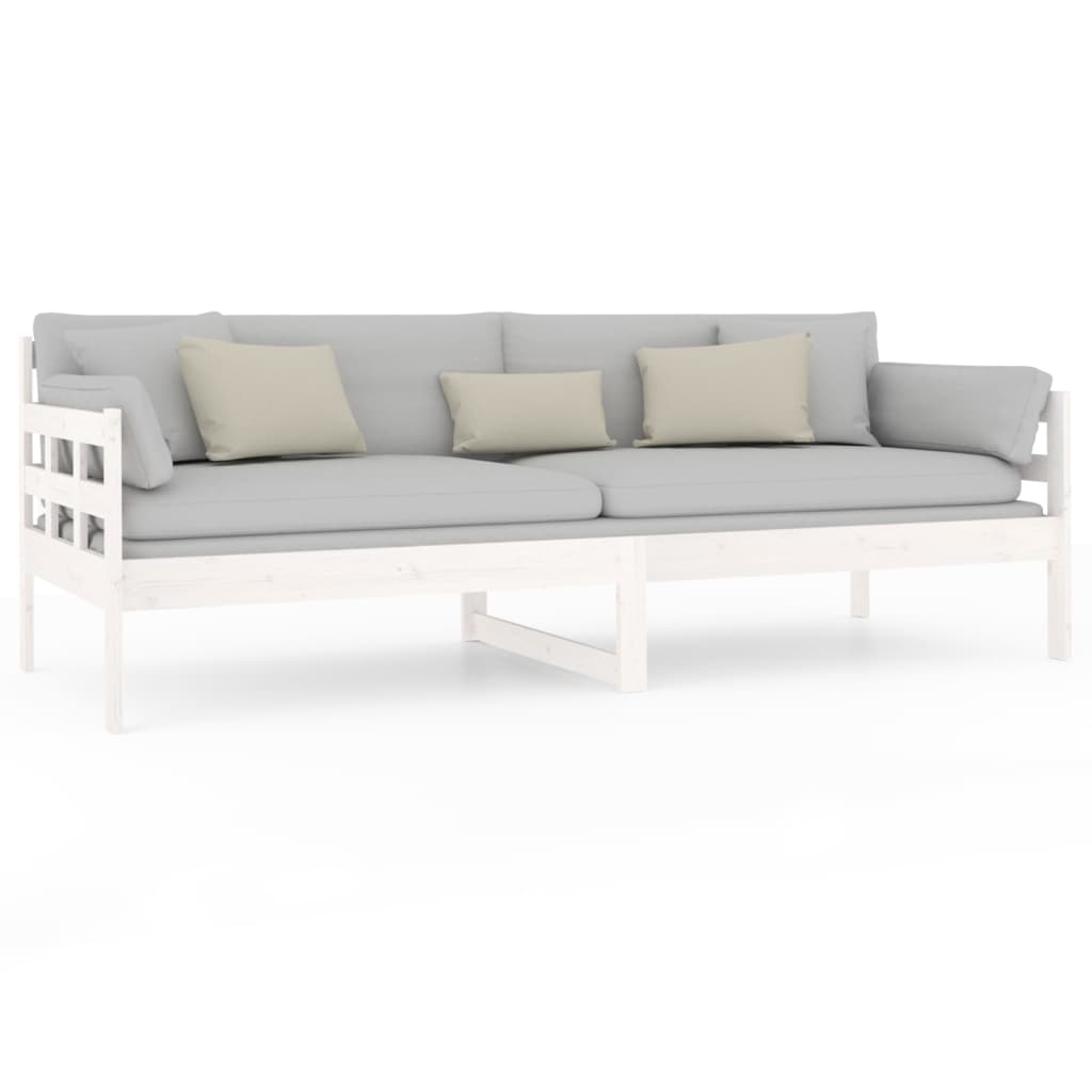 Dormeuse Bianca in Legno Massello di Pino 80x200 cm | homemem39