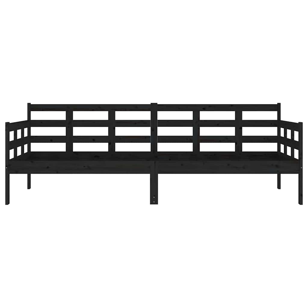 Dormeuse Nera in Legno Massello di Pino 80x200 cm