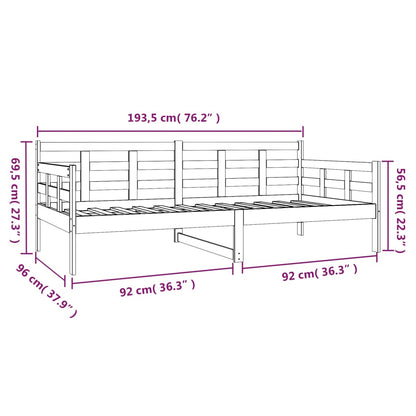 Dormeuse Nera in Legno Massello di Pino 90x190 cm - homemem39