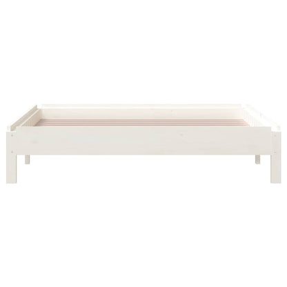 Letto Impilabile Bianco 100x200cm in Legno Massello di Pino