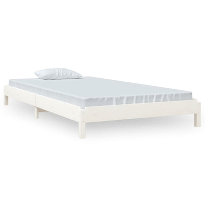 Letto Impilabile Bianco 90x200cm in Legno Massello di Pino - homemem39