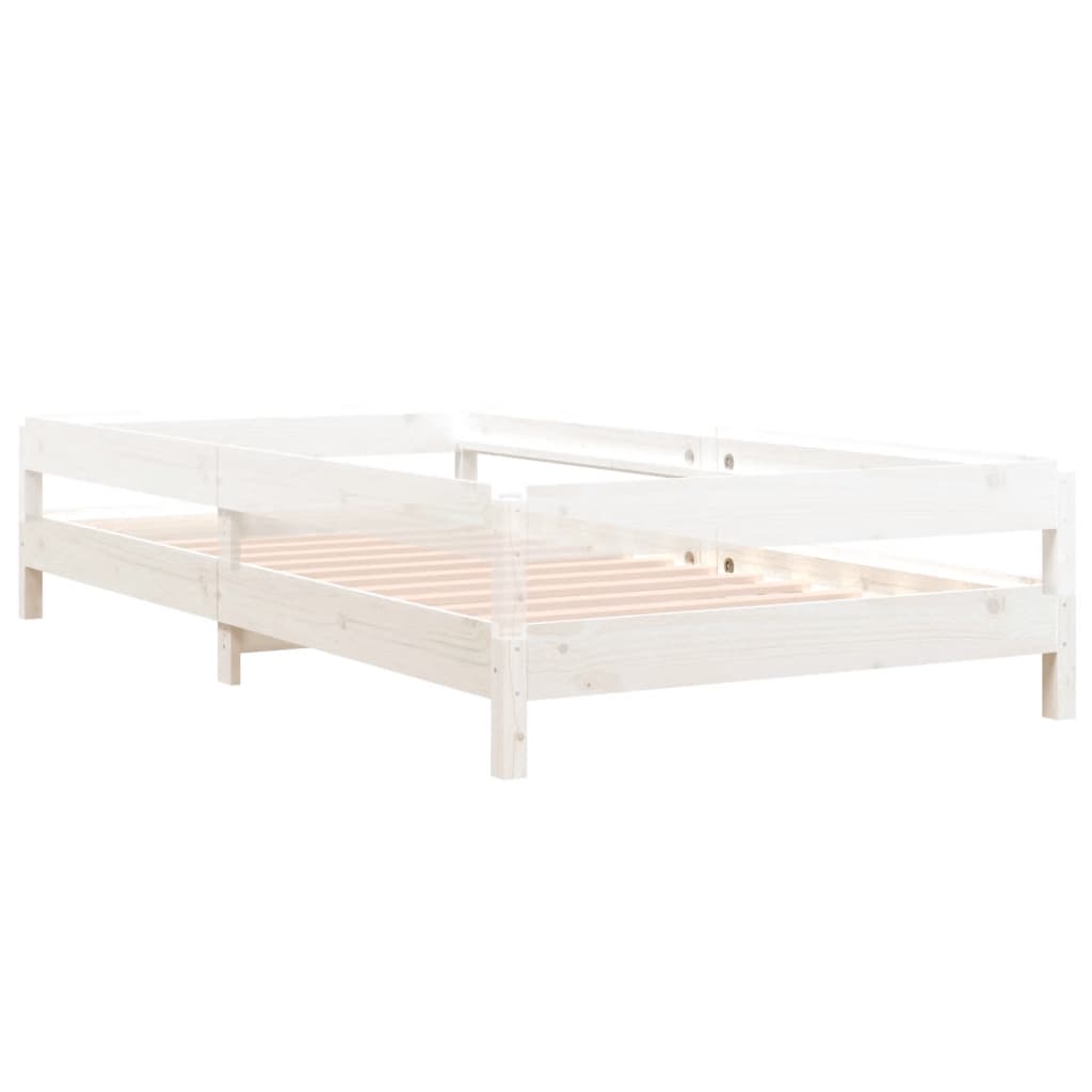 Letto Impilabile Bianco 90x200cm in Legno Massello di Pino - homemem39