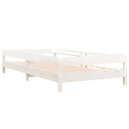Letto Impilabile Bianco 90x200cm in Legno Massello di Pino - homemem39