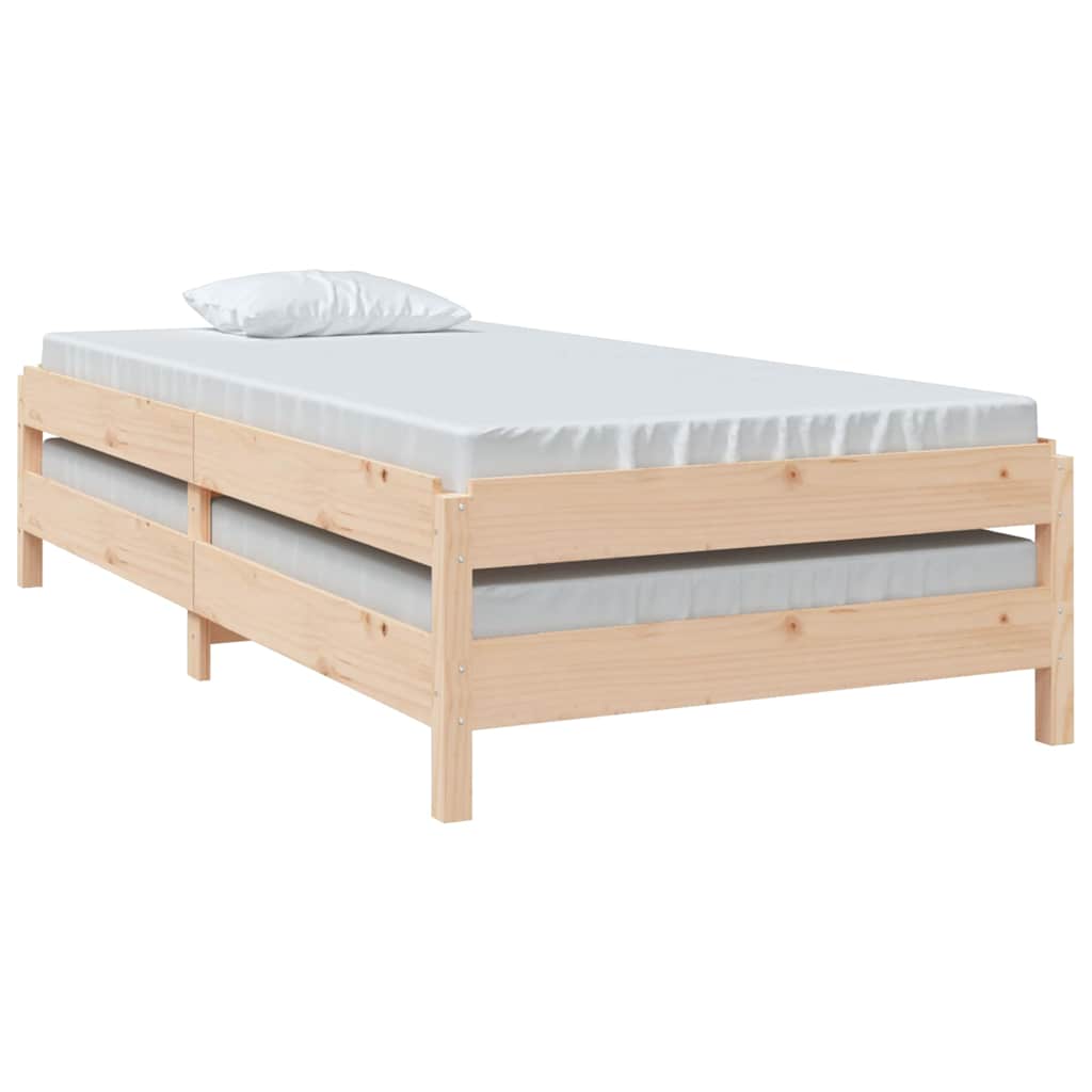Letto Impilabile 90x190 cm in Legno Massello di Pino