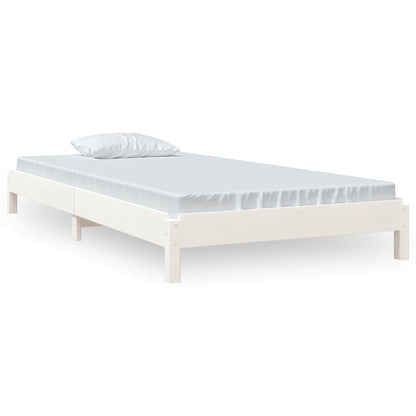Letto Impilabile Bianco 90x190 cm in Legno Massello di Pino