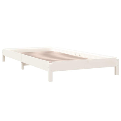 Letto Impilabile Bianco 90x190 cm in Legno Massello di Pino