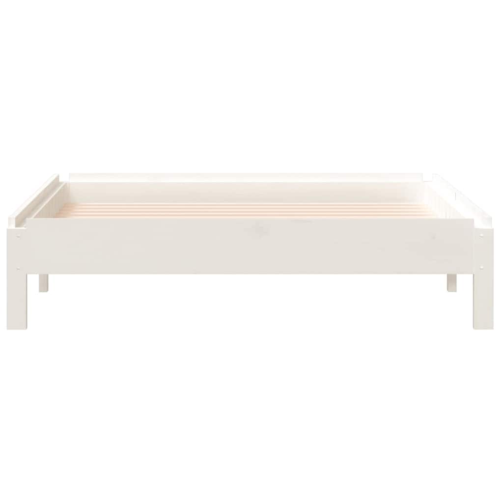 Letto Impilabile Bianco 90x190 cm in Legno Massello di Pino