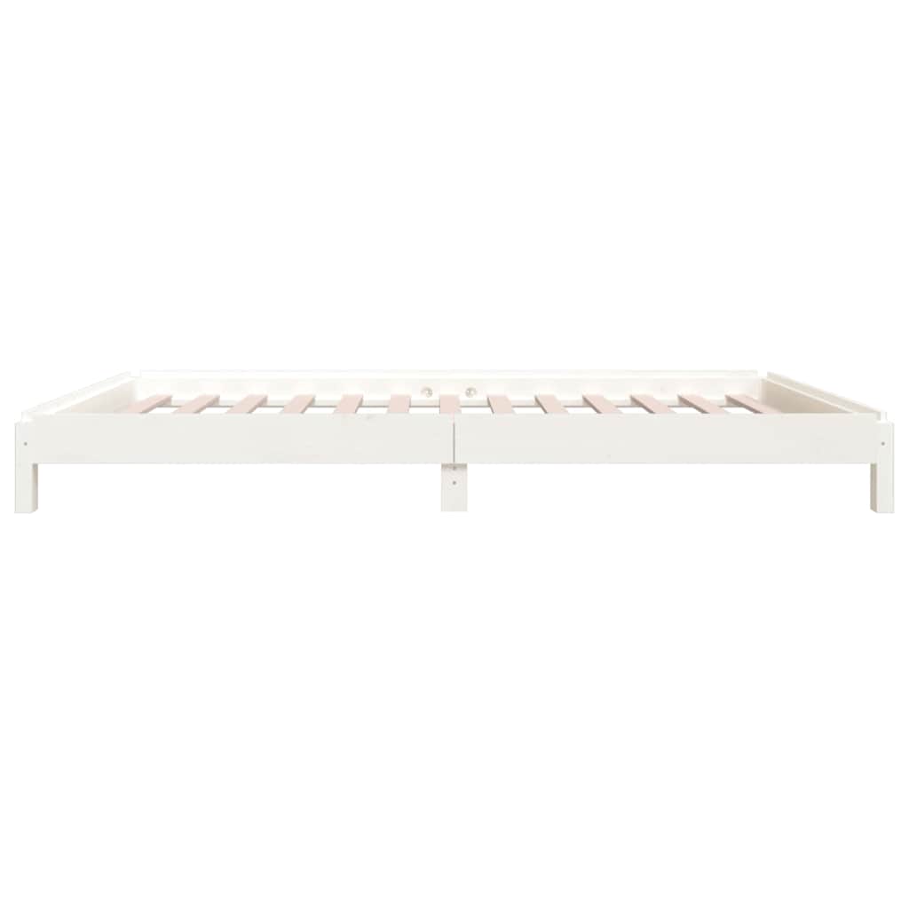 Letto Impilabile Bianco 90x190 cm in Legno Massello di Pino