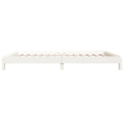 Letto Impilabile Bianco 90x190 cm in Legno Massello di Pino