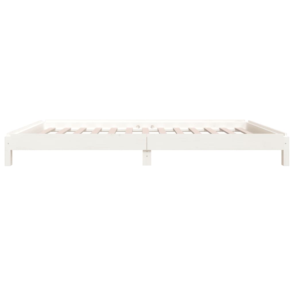 Letto Impilabile Bianco 90x190 cm in Legno Massello di Pino - homemem39