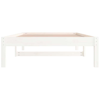 Dormeuse senza Materasso Bianca 90x200 cm Legno Massello Pino