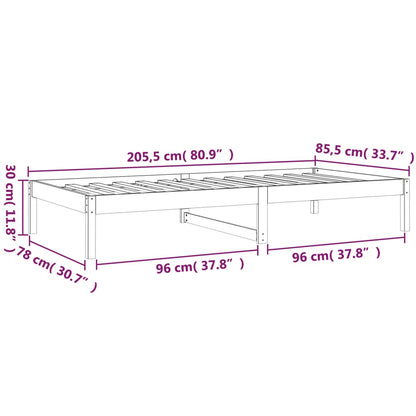 Dormeuse senza Materasso 80x200 cm in Legno Massello di Pino | homemem39