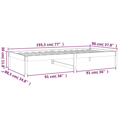 Dormeuse 90x190 cm Single in Legno Massello di Pino | homemem39