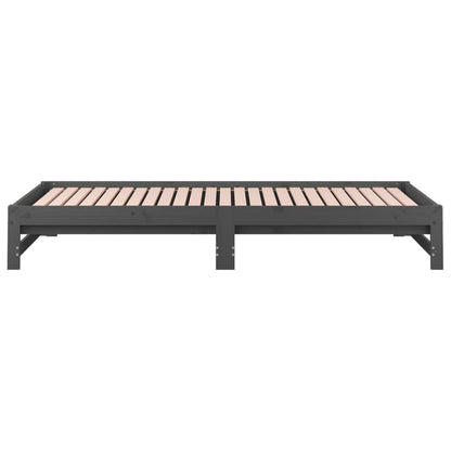 Dormeuse Estraibile Grigia 2x(90x200) cm Legno Massello di Pino - homemem39
