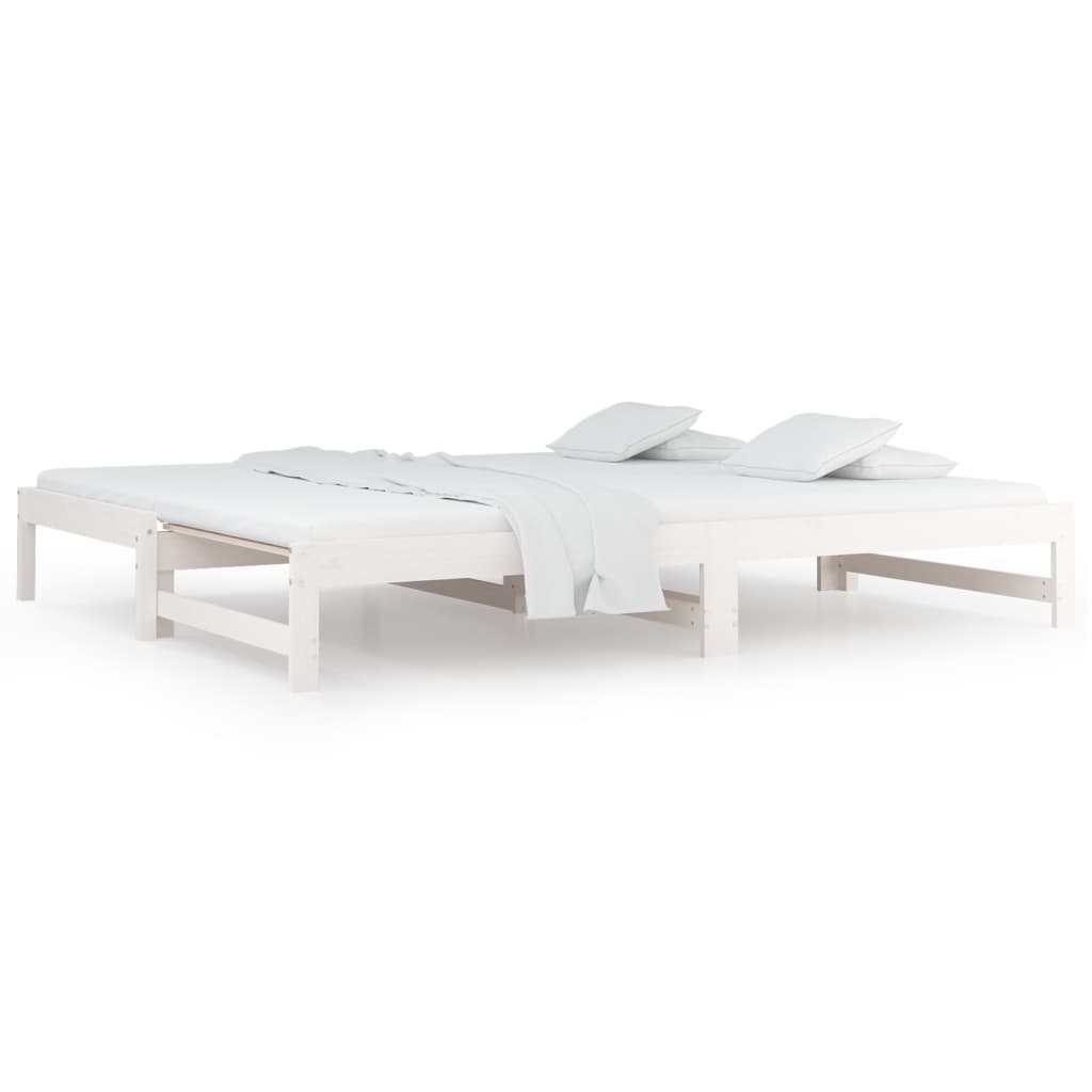 Dormeuse Estraibile Bianca 2x(80x200) cm Legno Massello di Pino | homemem39