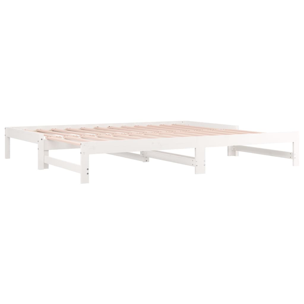 Dormeuse Estraibile Bianca 2x(80x200) cm Legno Massello di Pino | homemem39
