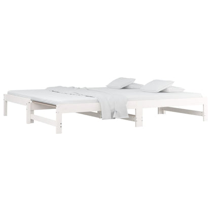 Dormeuse Estraibile Bianca 2x(90x190) cm Legno Massello di Pino | homemem39
