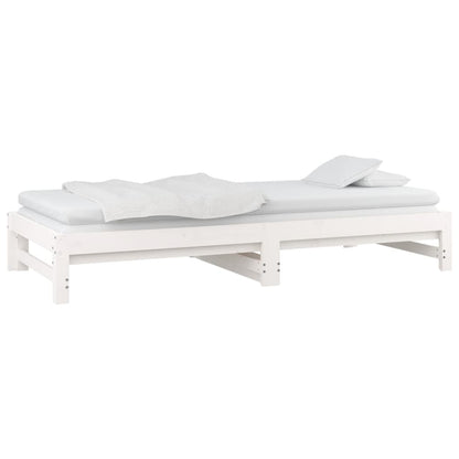 Dormeuse Estraibile Bianca 2x(90x190) cm Legno Massello di Pino | homemem39