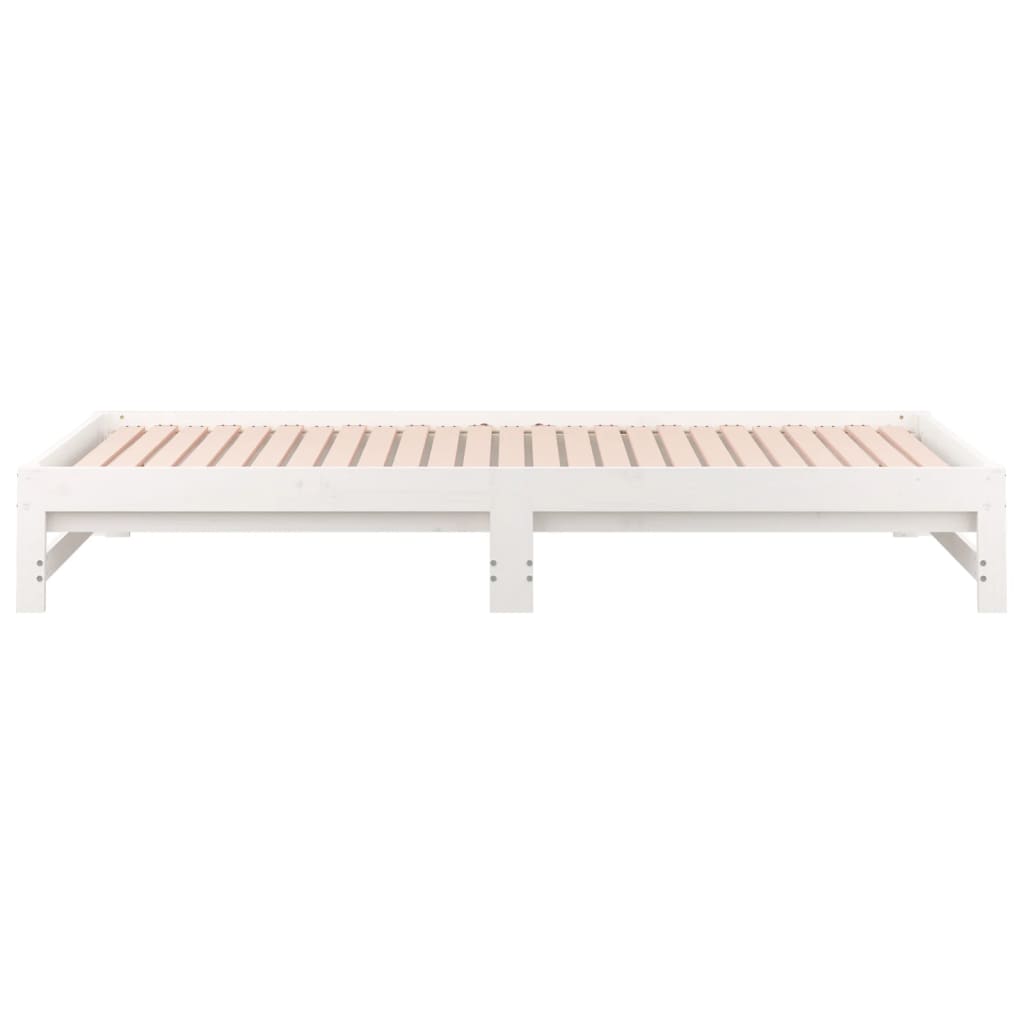 Dormeuse Estraibile Bianca 2x(90x190) cm Legno Massello di Pino | homemem39